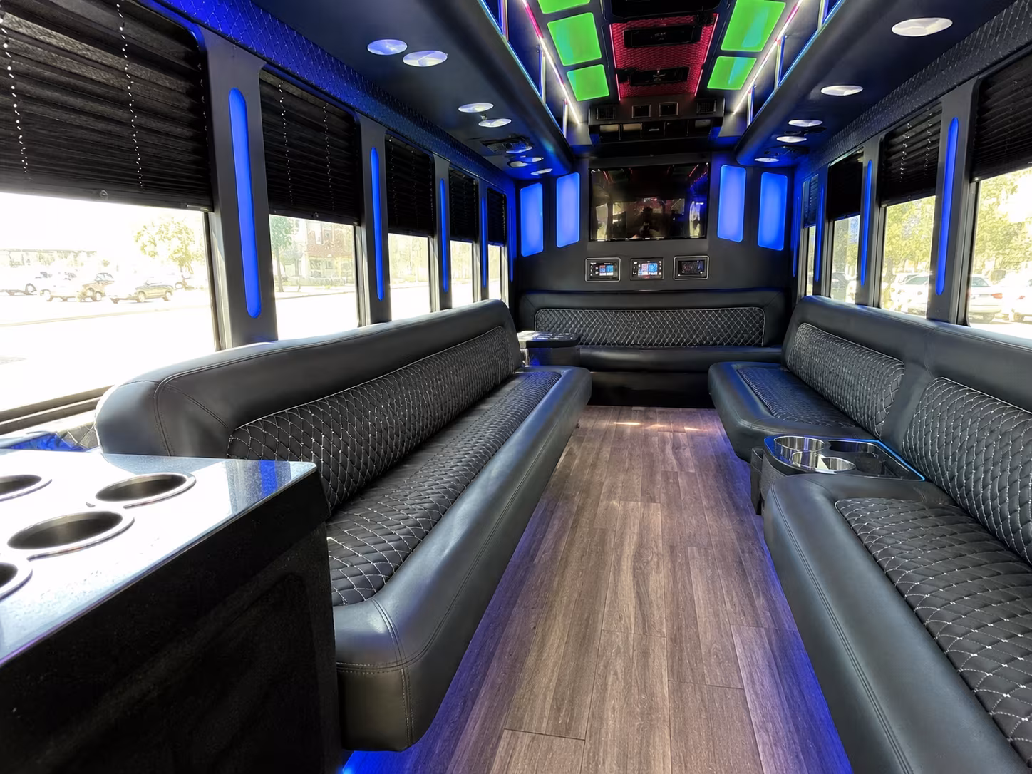 sioux city 15 passenger party bus inside