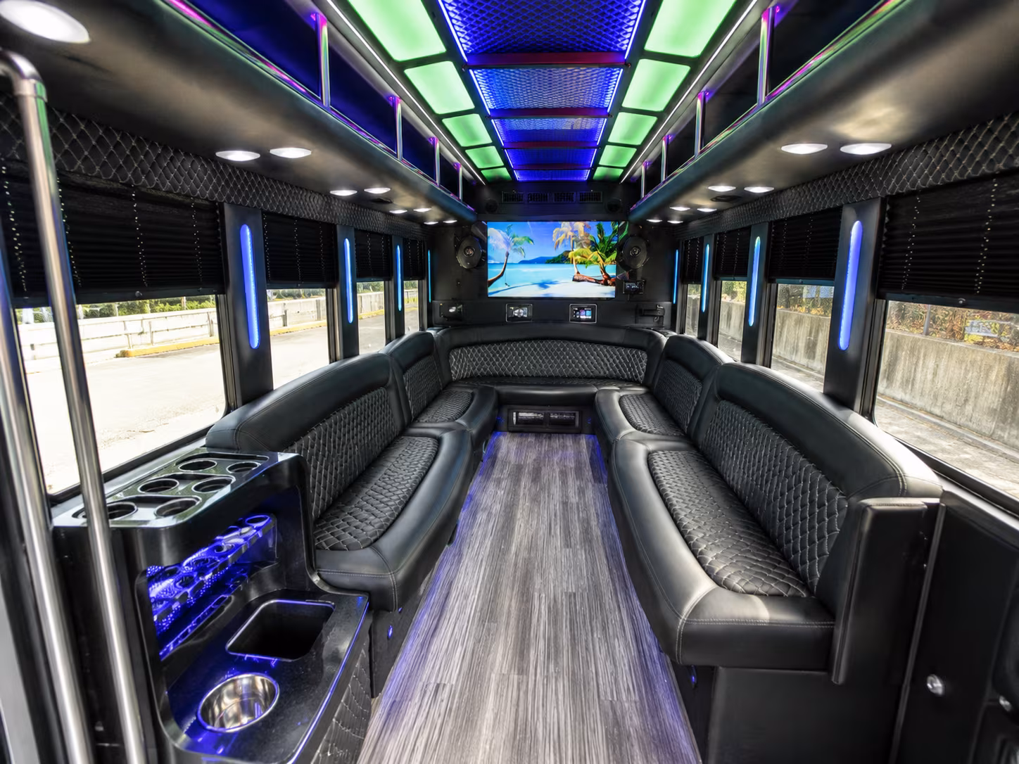 sioux city 18 passenger party bus inside