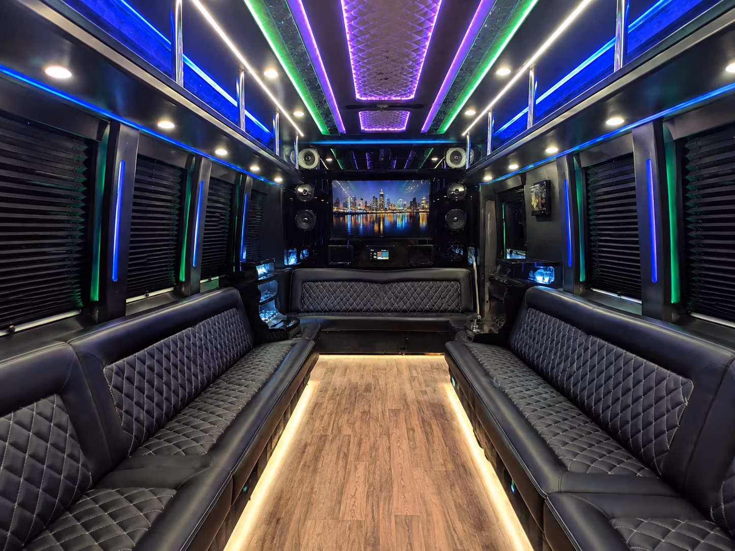 sioux city 25 passenger party bus interior