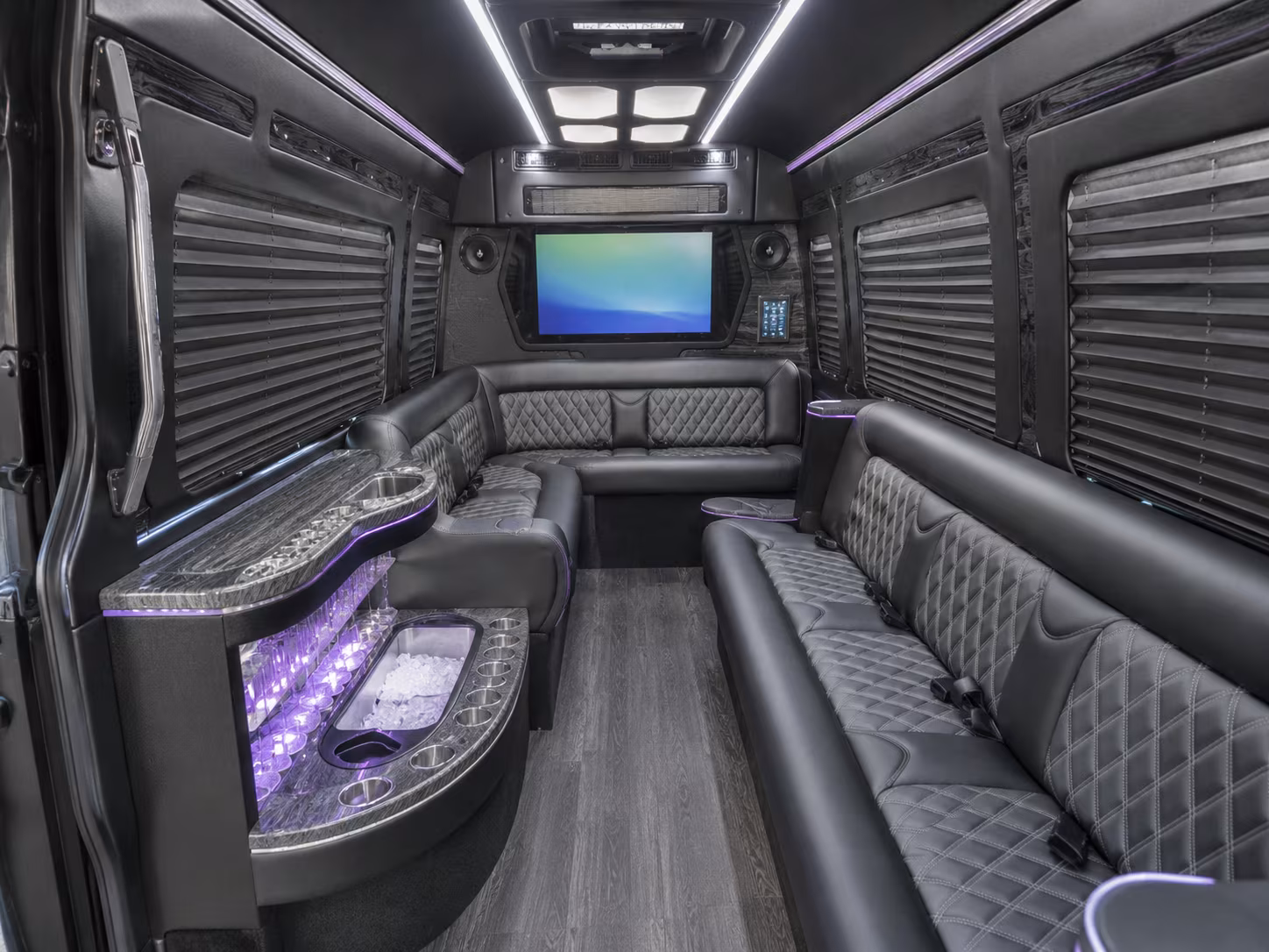 sioux city 40 passenger party bus inside