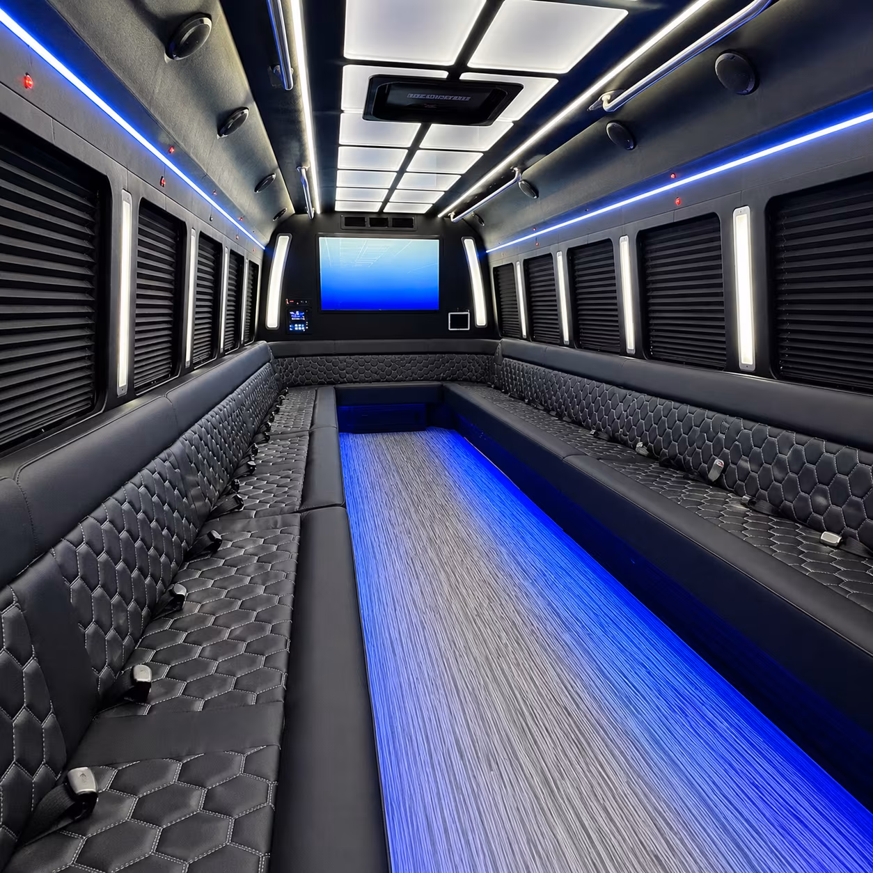 sioux city 50 passenger party bus inside