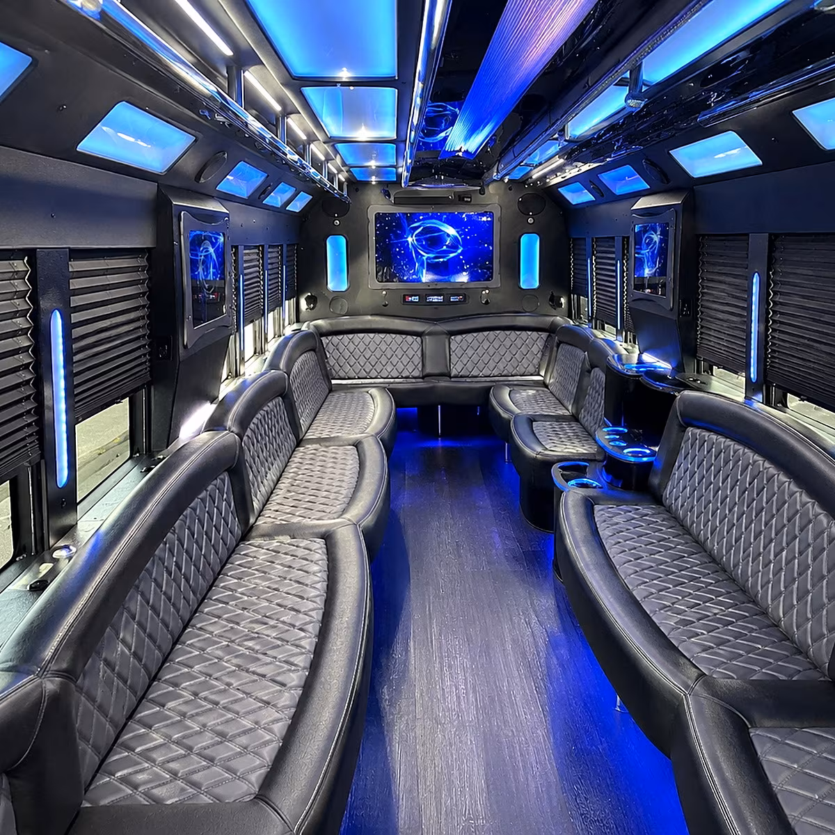 sioux city 50 passenger party bus interior